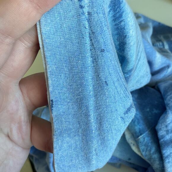 Vintage Single Stitch Ritz Pure Cotton Ice Tye Dye Tee Unisex XL Blue Thrashed - Picture 8 of 9